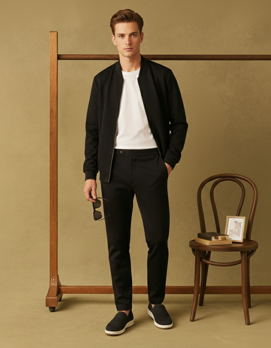 Men's Fleece Plain Zipper Track Suit