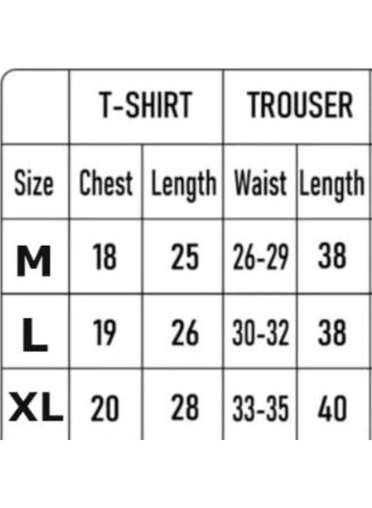 Men's Fleece Sweatshirt Track Suit - 2 Pcs Set in Black with Printed Design