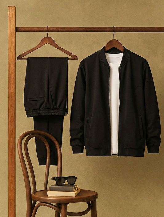 Men's Fleece Plain Zipper Track Suit