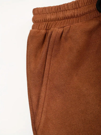 2 Pcs Men's Fleece Printed Zipper Track Suit