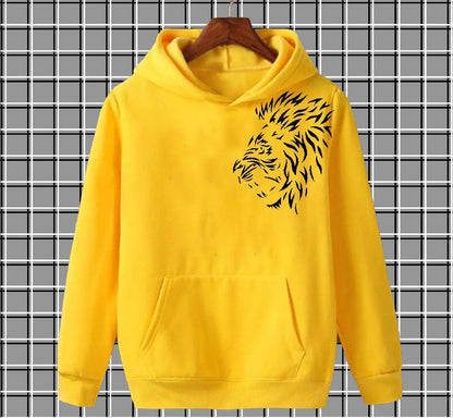 Men's 2 Pcs Fleece Graphic Sublimation Hoodie Track Suit - Yellow