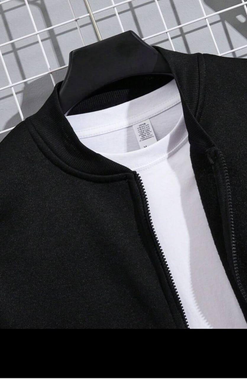 Men's Fleece Plain Zipper Track Suit