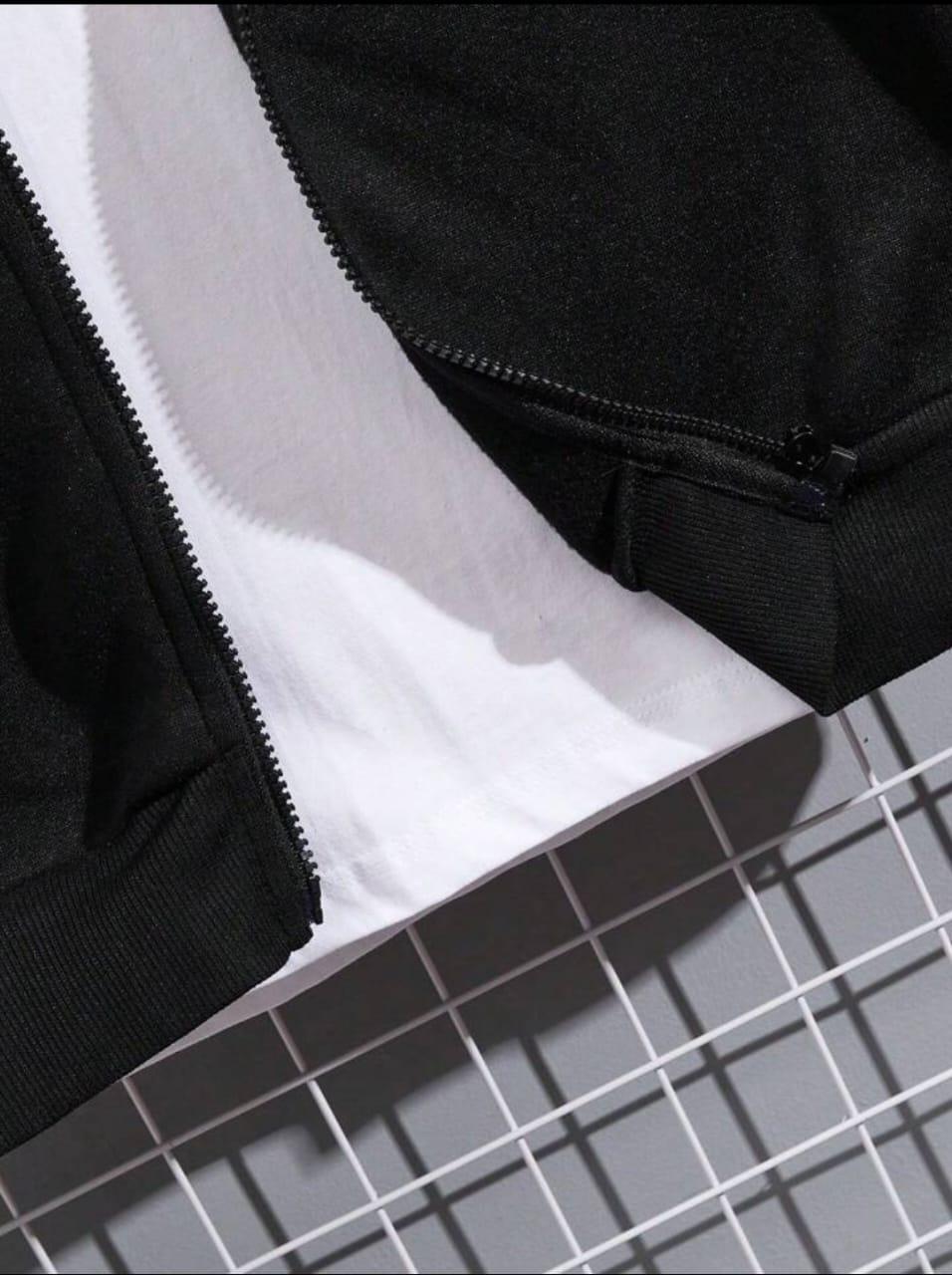 Men's Fleece Plain Zipper Track Suit