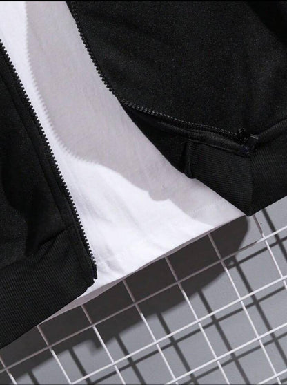 Men's Fleece Plain Zipper Track Suit